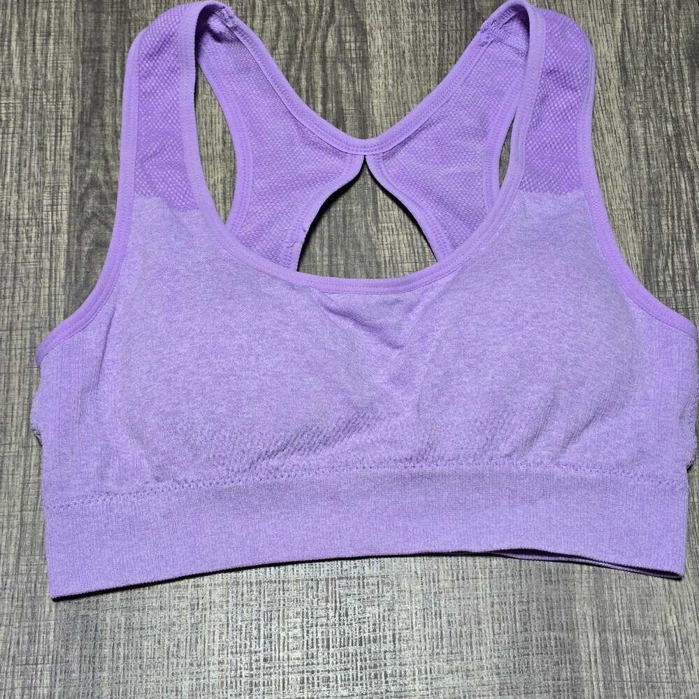 Padded Seamless Sports Bra Yoga Top Comfy Crop Athletic Gym CutoutBack Brand New